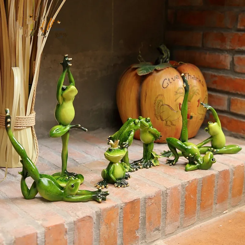 resin frog garden statues