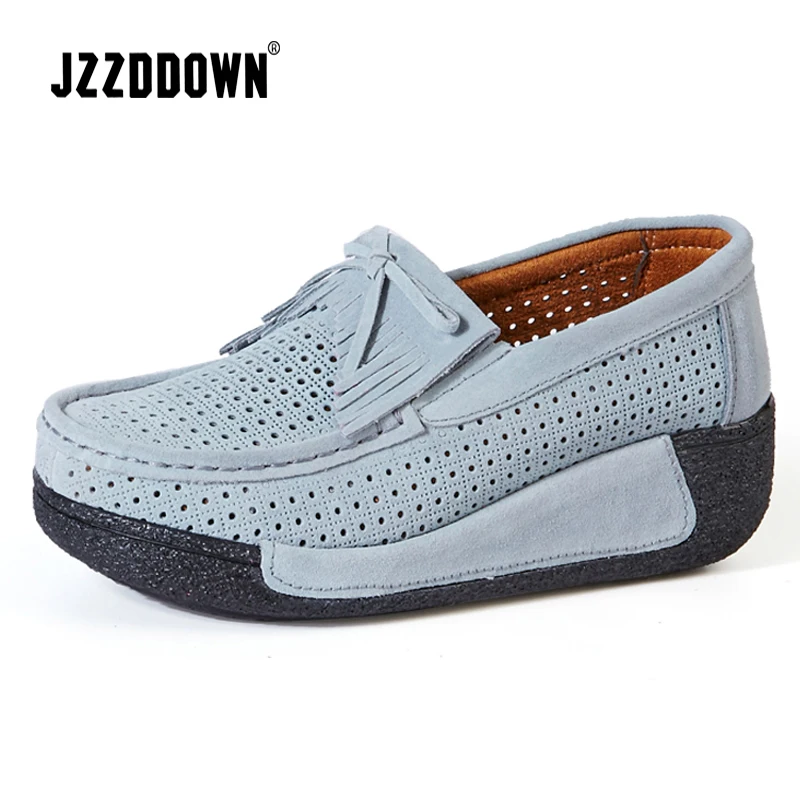 

Women Summer Platform Sandals Shoes Cow Suede Leather Ladies Breathable Elegant High Heel Sneakers Shoe Woman Casual Footwear