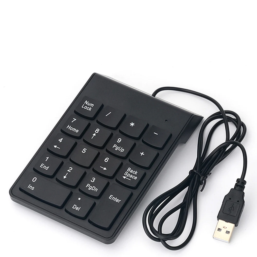 Wired USB Digital Keyboard Numeric Keypad Slim Mini Number Pad 18 Keys