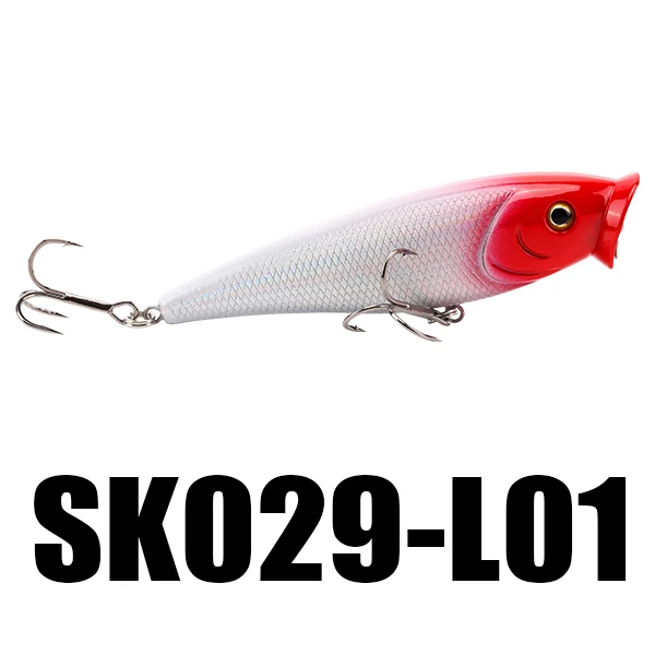 SeaKnight SK029 Popper Wobbler Fishing Lure 1PC 95mm 14.5g 2 Hooks Floating Artificial Bait Topwater Fishing Tackle - Цвет: 1PC L01