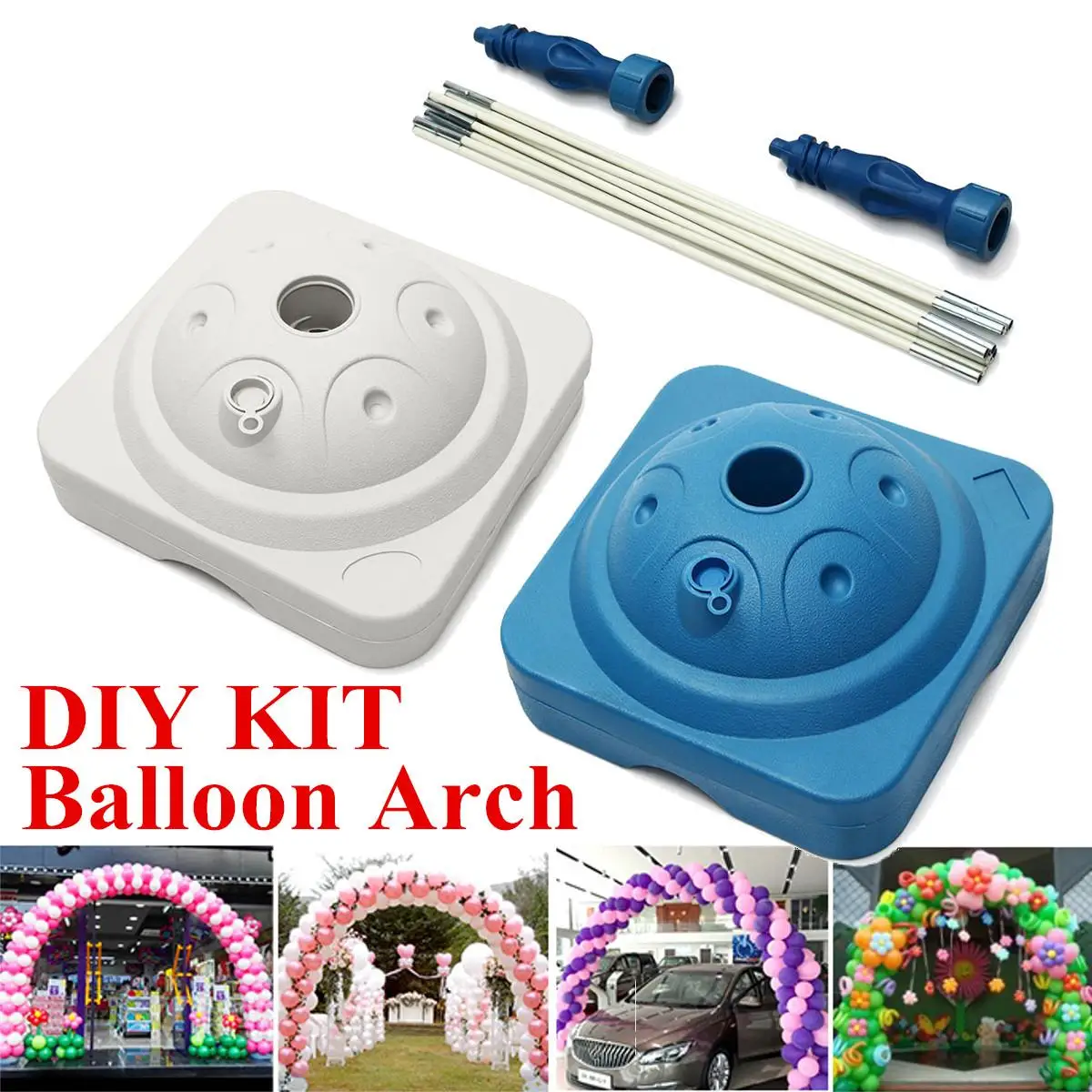 

Wedding Decoration DIY Balloon Arch Kits Column Base Water Connectors Clip Folder Birthday Party 2 Colors Supplies Set
