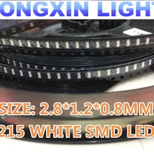 200 шт. 215 белый SMD СВЕТОДИОДНЫЙ 6000-9000 к вид сбоку 2,8*1,2*0,8 мм излучающий супер яркий светильник, излучающий диодную лампу 2810 2812 светодиодный s