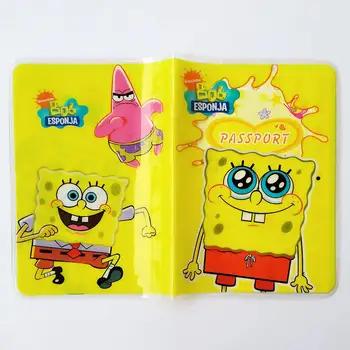 

PVC&PU Leather ID Holders Cartoon spongebob Passport Holder Passport Cover Card Case cover to passport for Travel
