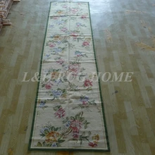 2.5 'x10' бегун ручной работы Цветочные Английский сад Шерсть Кружево Ковры розовые розы