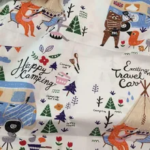 Мультфильм лиса пикника хлопок саржа детская палатка шторы ручной работы Тильда ШИК DIY для шитья ручной работы одежда ткань