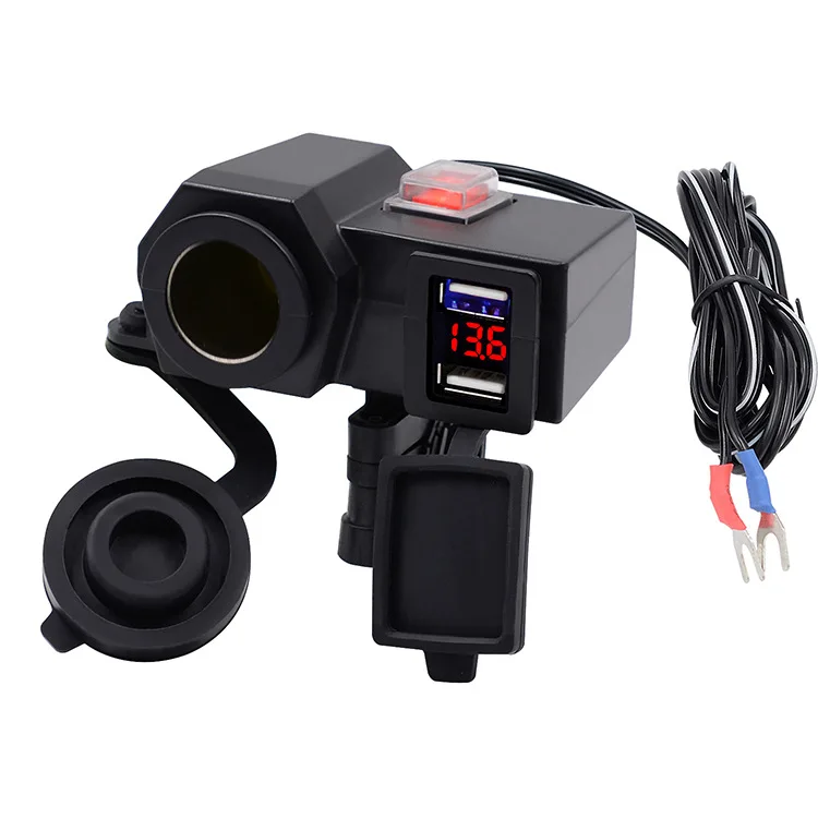 

Motorcycle Cigarette Lighter Socket Splitter Power Adapter with 4.2A Dual USB Charger DC 12V Motorcycle Cigarette Lighter