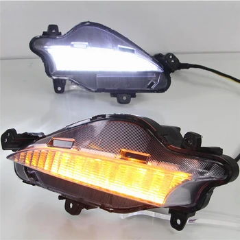 

wholesale car styling 2 PCS For KIA K2 RIO 2016-2017 LED DRL Daytime Running Light 12V Daylight yellow turn guiding light design