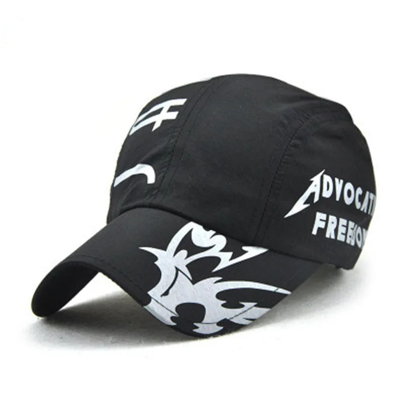Snapback outdoor baseball hat solid color printing couple hat summer quick dry cap male lady visor cap wholesale casquette