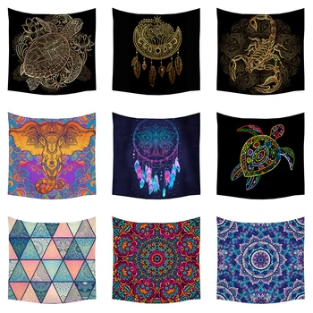 

Boniu 18 Style Turtle Elephant Printed Large Wall Tapestry Cheap Wall Hanging Bohemian Wall Tapestries Mandala Wall Art Decor