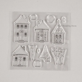 

transparent mini house stamps diy paper crafting stamps for scrapbooking,bullet journal