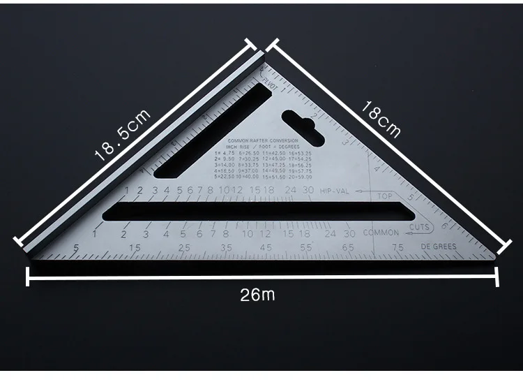 7 Square Carpenter s Measuring Ruler Layout Tool Triangle Angle Protractor New Quick Premium Read Rafter
