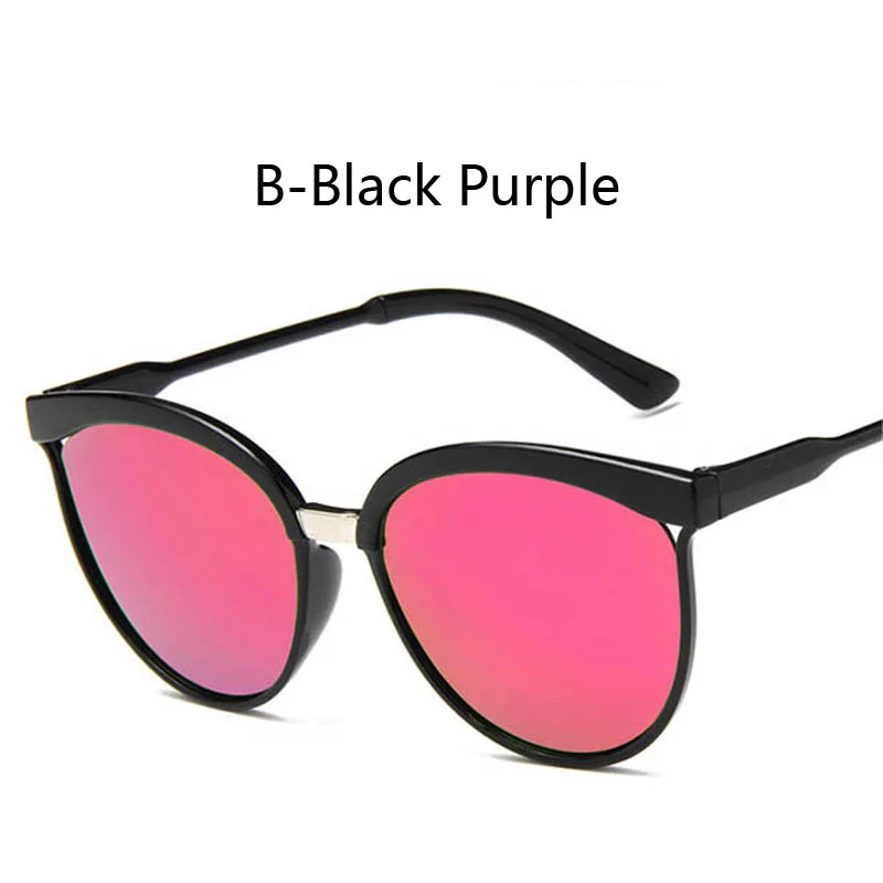 Занавес брендовые дизайнерские солнцезащитные очки женские роскошные пластиковые солнцезащитные очки классические ретро кошачий глаз уличные UV400 Oculos De Sol Gafas - Цвет линз: B-Black Purple