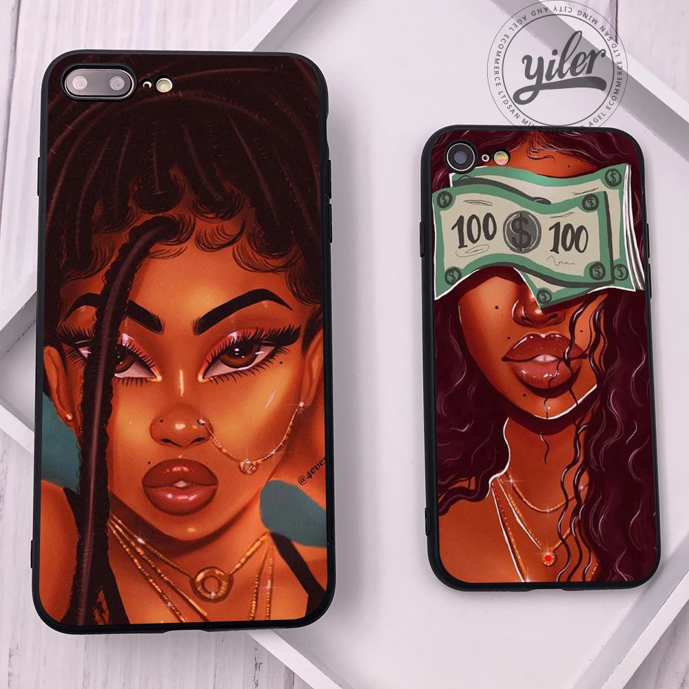 Fashion Black Girl For Case Iphone 11 12 13 Pro Xs Max Phone Cover Shell For Cases Iphone Xs Xr 7 8 Plus Case For Iphone Se Mobile Phone Cases Covers Aliexpress