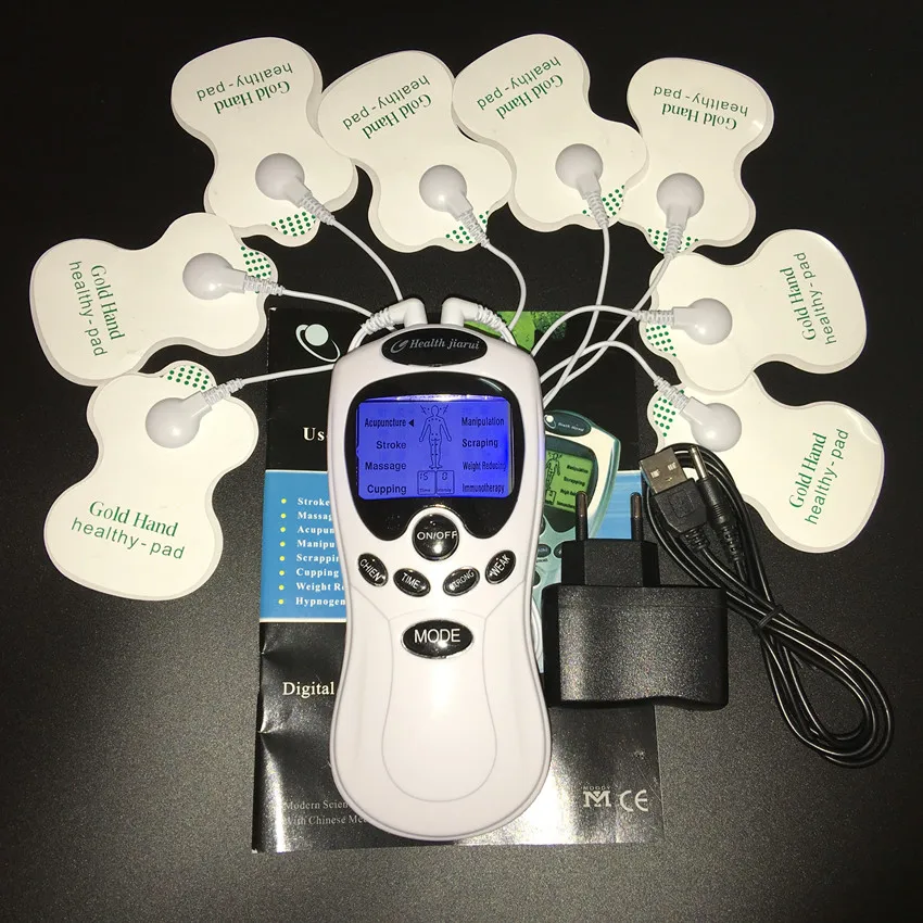 White Dual input black key Electrical Stimulator Full Body Relax Muscle