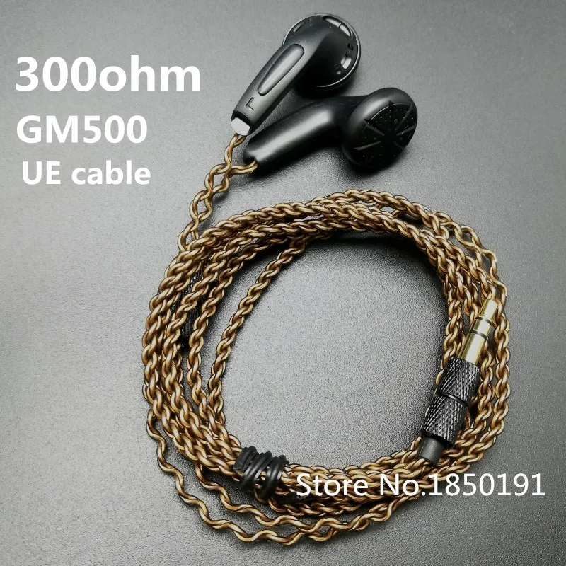GM500 original in-ear Earphone 15mm music 300ohm  quality sound HIFI Earphone (MX500 style earphone) 3.5mm L Bending hifi cable