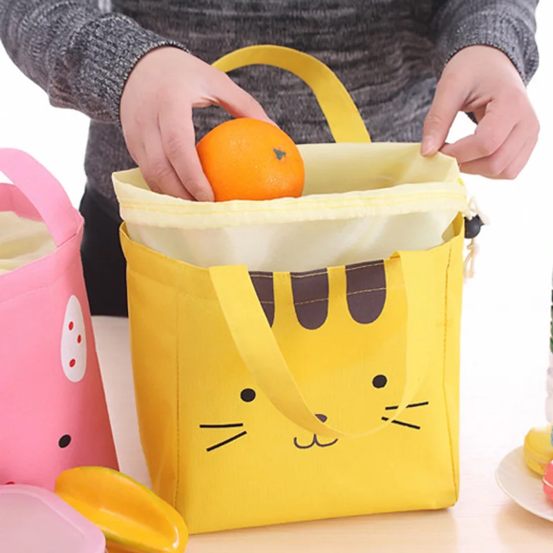 

Cartoon Portable Heat Preservation Easy Lunch-box Accept Bag Outdoors Picnic Fruits Vegetables Fresh Package for woker lunch