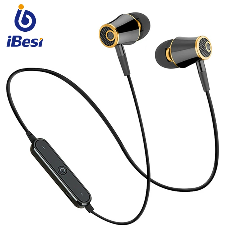 

IBESI M64 Sport Bluetooth Earphone Handsfree Waterproof IPX5 Bass Wireless Earbuds Earphones with Microphone for Mobile Phone
