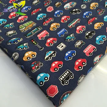 

1 yards / blue bottom car graffiti printed canvas DIY handmade fabric canvas bag pillow curtain sofa cloth shoes