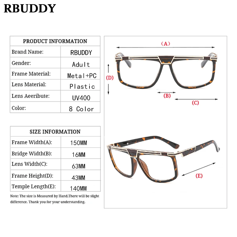 RBUDDY унисекс металлические солнцезащитные очки женские квадратные для вождения