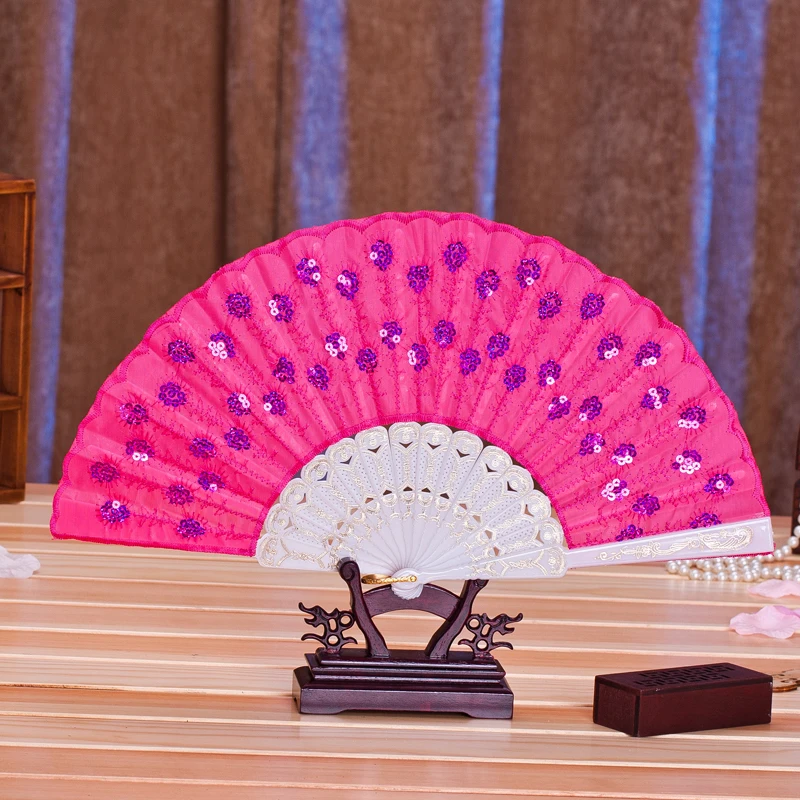 

Pure Colorful Ancient Folding Pocket Fans Japanese Hand held Fan for Women Personalized Summer Girl Dancing Wedding Fans