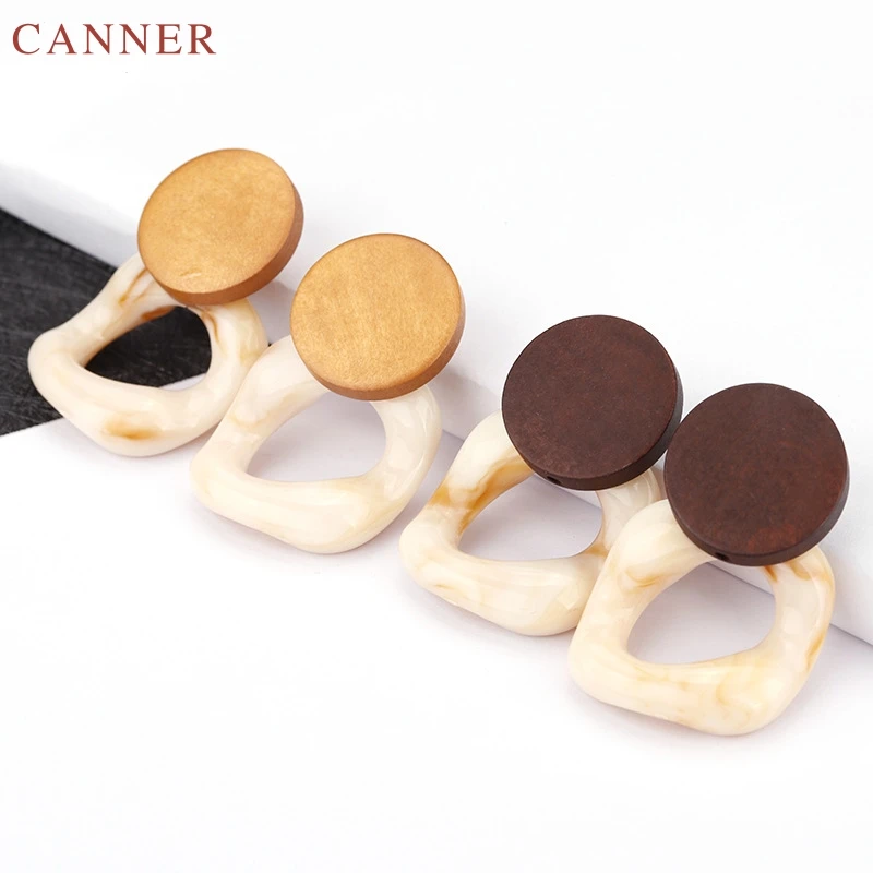 Big Resin Drop Earrings For Women Acetic Acid Large Korea Round Square Earrings 2019 Trendy Wood Geometric Earing Jewelry C4