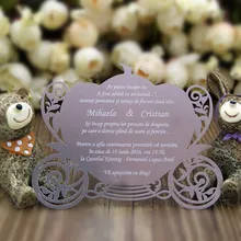 Свадебные приглашения в форме тыквы, персонализированные приглашения на заказ, 100 шт./лот, NG123