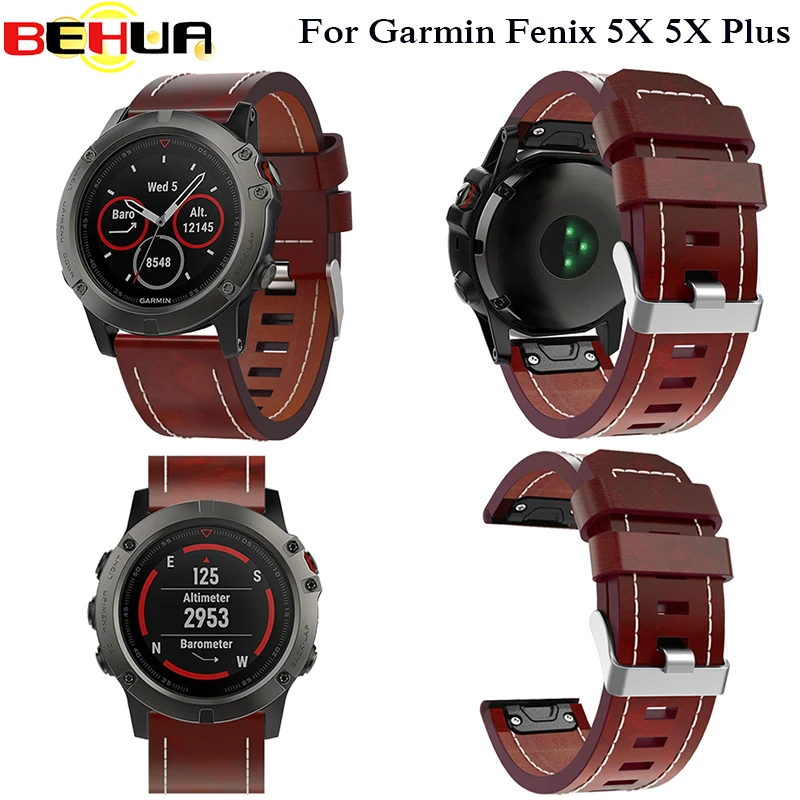  New Leather wrist Watch Strap Easy fit quick Bracelet Belt 26MM For Garmin Fenix 3/ Fenix 5X 5X Plu - 32920448670