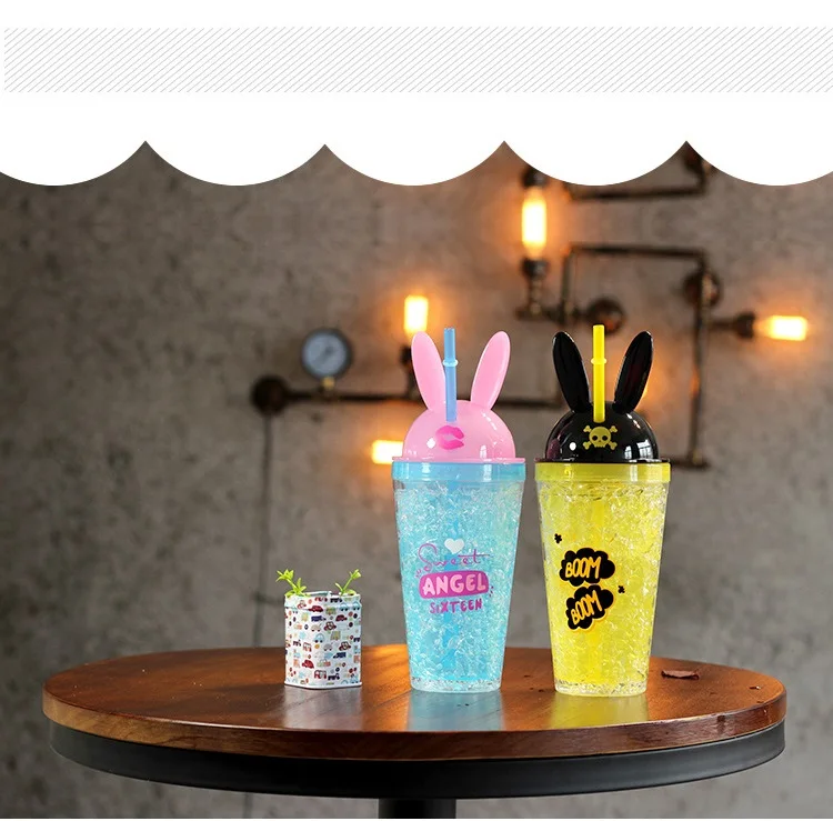 Креативный дизайн пластиковые питьевые Бутылочки для сока, молока, напитков, чашки льда, разбитое тело с соломинкой для мальчиков и девочек подарок