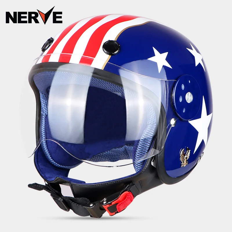 NERVE kids шлем vesp moto W козырек с открытым лицом 3/4 rcycle для мотокросса Capacete Casco jet Ретро