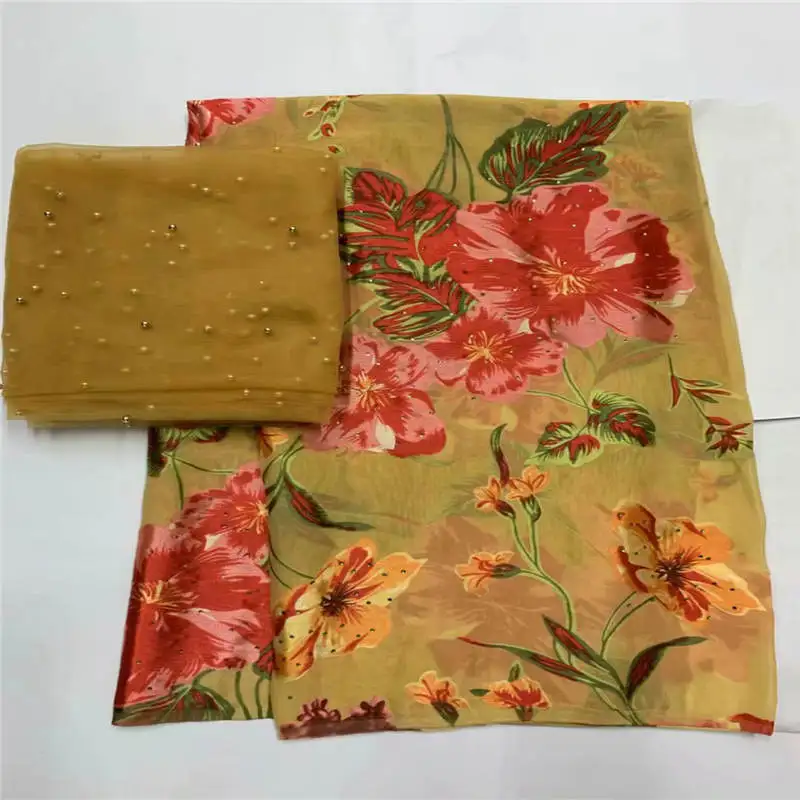 Африканская мягкая шелковая ткань для одежды аккуратная вышивка на материале с швейцарской вуалью кружевная ткань(5+ 2 ярдов/комплект)! LXF61710