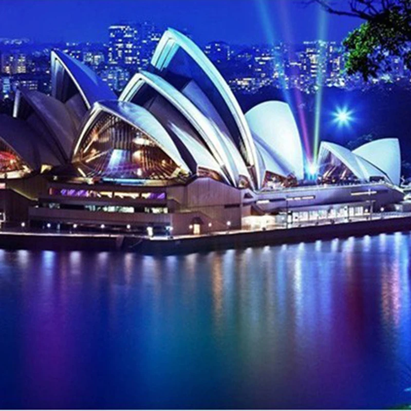 

Full circular 5D DIY Diamond Painting Sydney Opera House Diamond Embroidery Of Rhinestone Diamond Home Decor