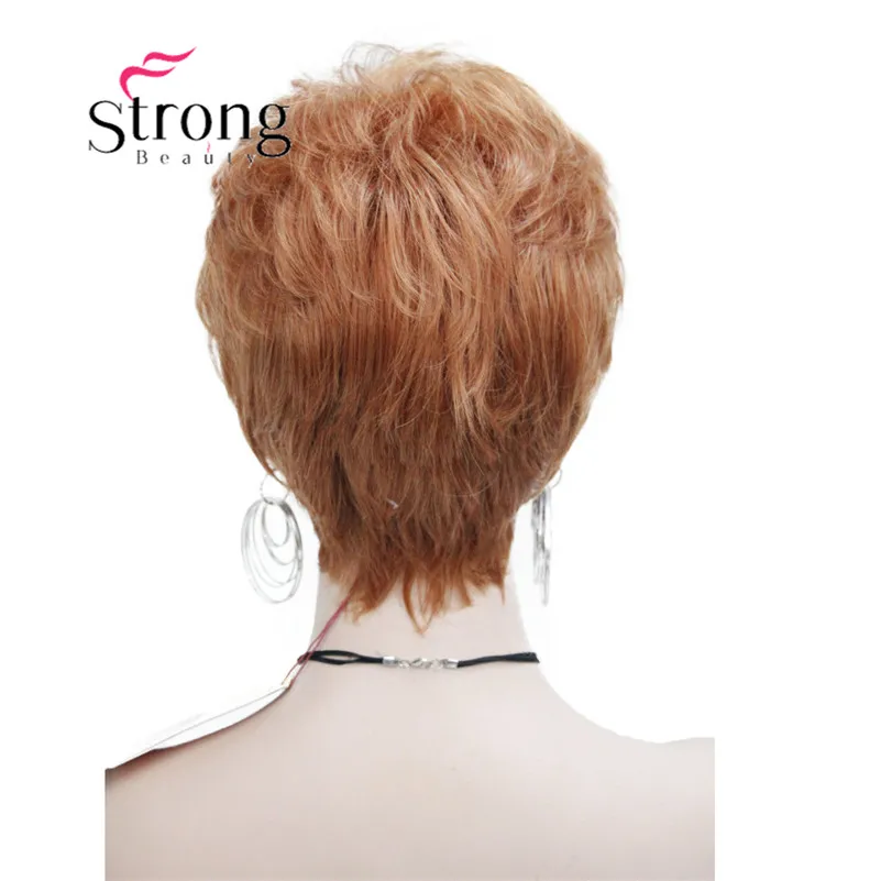 RG-ZORA #130A women`s short straight synthetic daily wig orange brown blonde 5 color choices  (1)