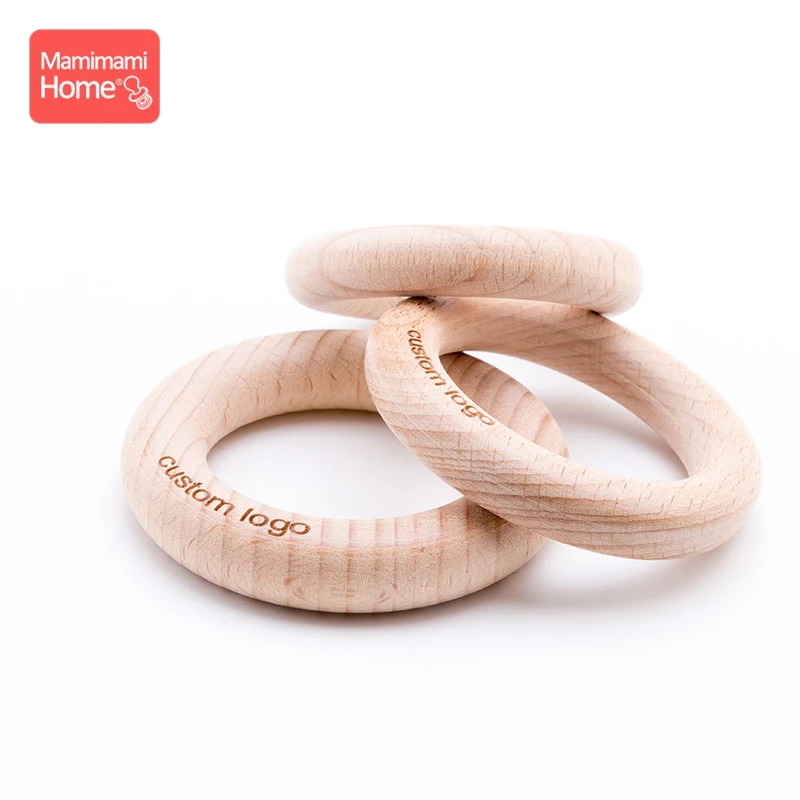 50pc Customize Logo Wooden Ring Baby Photogra Growth Souvenirs BPA Free Beech Photography Milestone Memorial Gifts | Мать и ребенок