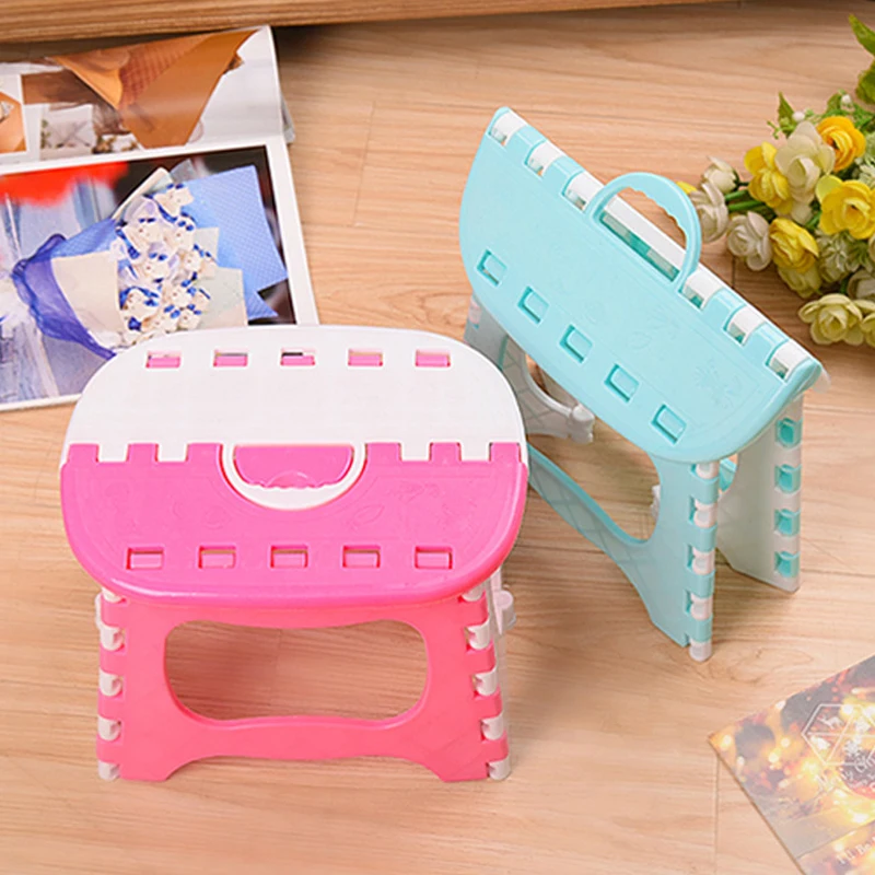 Pink/Blue Plastic Folding 6 Type Thicken Step Portable Child Stools Home Kitchen Bathroom Tool Mini Child Seat Pink/Blue Plastic Folding 6 Type Thicken Step Portable Child Stools Home Kitchen Bathroom Tool Mini Child Seat