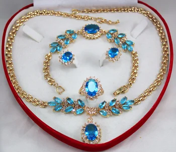

Fast shipping set 0035 zircon necklace, earing, bracelet , ring set AA1013