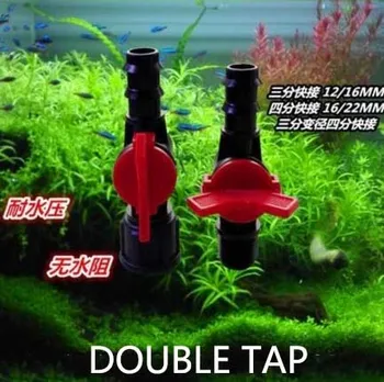 

DIY AQUARIUM DOUBLE TAP with quick COUPLING FILTER release coupling Llave doble 12/16mm(M) 16/22mm(L)