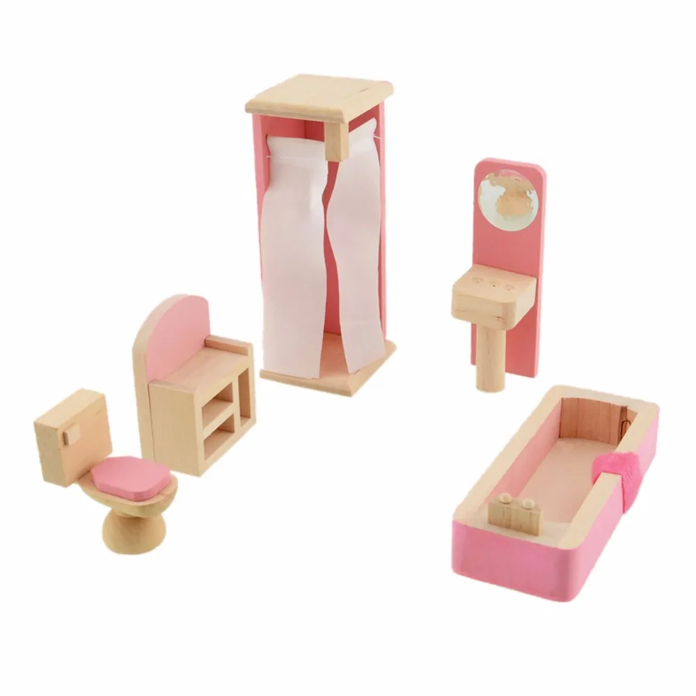 Деревянная имитация миниатюрный кукольный домик мебель для спальни игрушка для куклы деревянная мебель набор для детей ролевые игры мебель игрушки подарок
