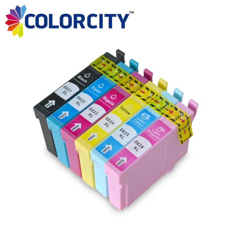 1 комплект совместимый T0821 T0826 чернильный картридж Замена для Epson Stylus R390 R270 R290 R295