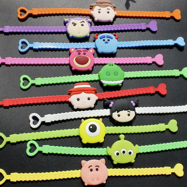 

Cute Cartoon TSUM Monster University stitch mix Wristband Silicone children Zipper bracelet Creative party Gifts