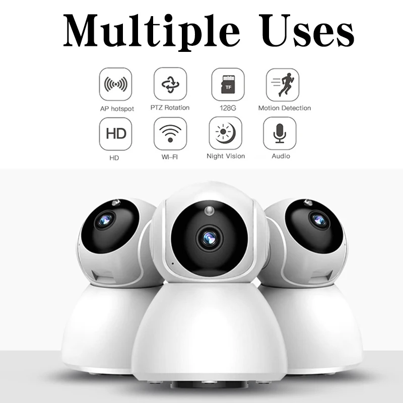 Smart IP Camera Webcam WiFi Pan-tilt Night Vision 355 Angle Video Camera View Baby Monitor Home Security Wireless Camera