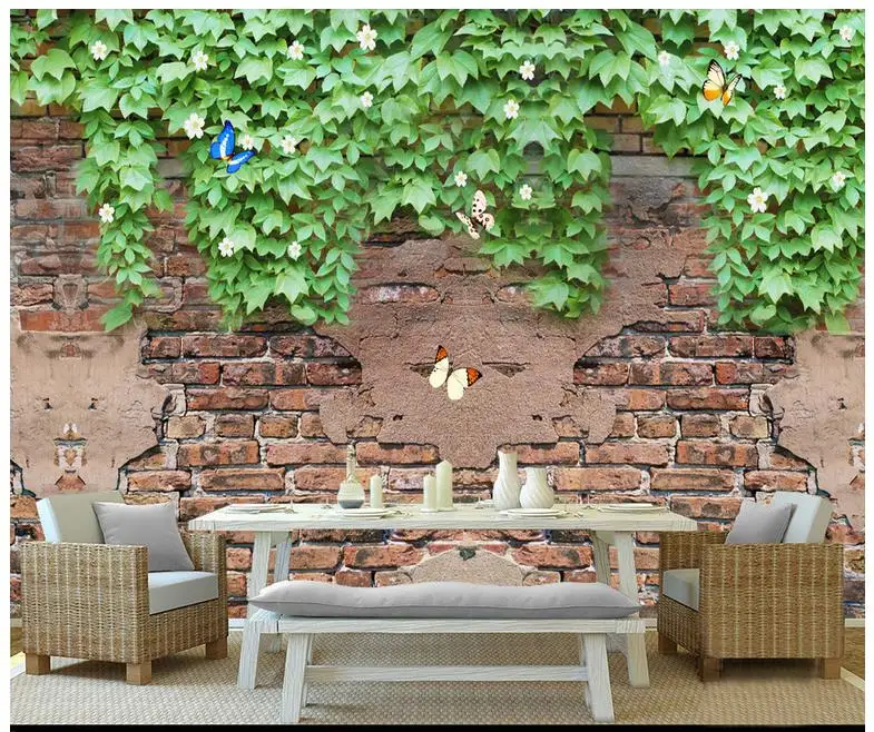 

3d wallpaper custom 3d murals wallpaper Pastoral scenery Dream TV setting wall rose brick wall decor 3d living room wallpapaer