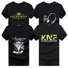 KUYO для мужчин S 4 шт. короткий рукав смешные футболки для мужчин летняя черная хлопковая футболка для мужчин с круглым вырезом модная повседневная футболка для мужчин бренд