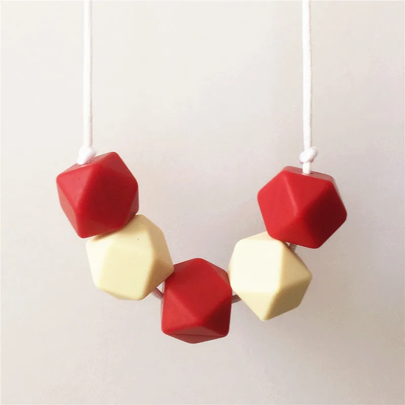 Mordedor para a Mãe para Usar Presente de Natal Lote Livre Grau Alimentício Faça Você Mesmo Silicone Bebê Seguro Dentição Colar Hexagonal Contas Como 5 Pçs - Bpa 6 diy silicone bebê seguro dentição colar hexagonal