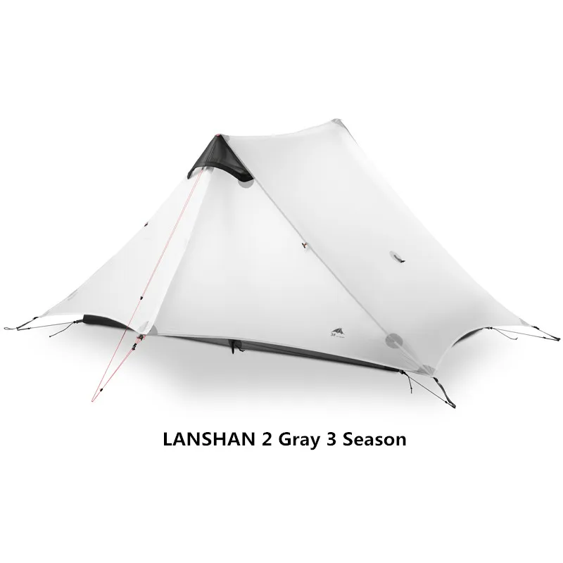 LanShan 2 3F UL GEAR 2 Person Oudoor Сверхлегкая палатка для кемпинга 4 сезона профессиональная 15D Silnylon Бесшумная палатка - Цвет: Gray 2P 3 Season