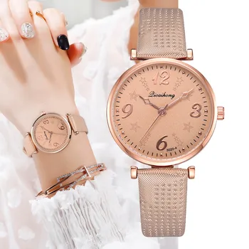 

Big Digital Trend Simple MonoChrome Star Dial Belt Quartz Women's Watch women watches dress watch Party decoration gifts Femal