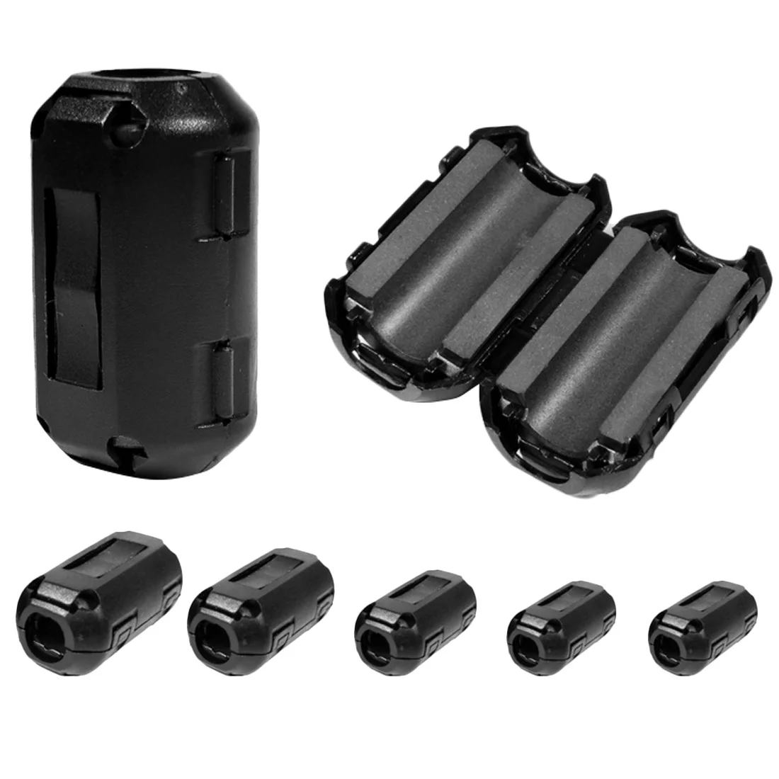5 Pcs 3.5mm Clip-On Ferrite Ring Core Noise Suppressor For EMI RFI Clip Cable Active Components Filters