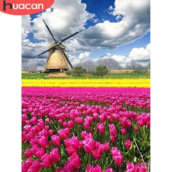 

HUACAN Diamond Embroidery Sale Flower Full Square/round Drills Diamond Mosaic Landscape 5d Diamond Painting Stones Beadwork