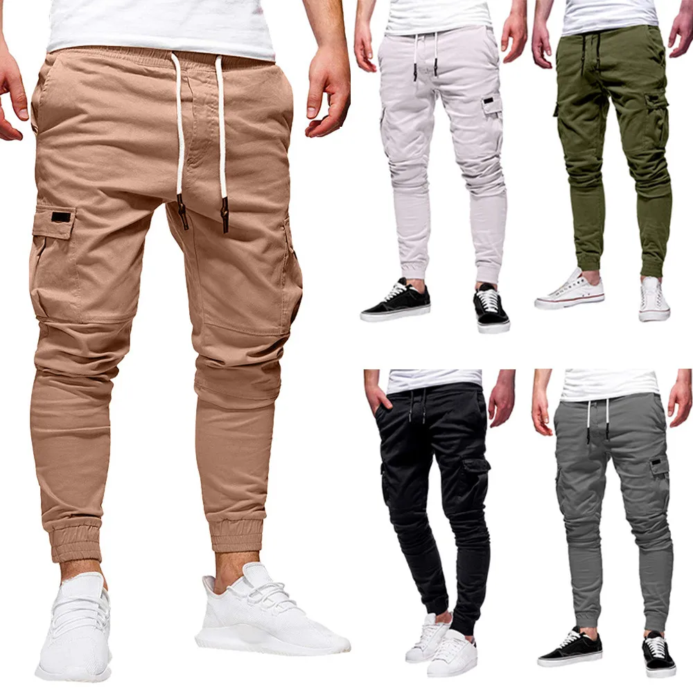 

Fashion Men's Sport Pure Color Bandage Casual Loose Sweatpants Drawstring Pant Sweatpants Drawstring Straight Pant Drop 3.21