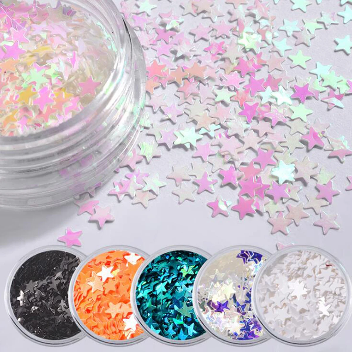 Nail Art Glitter 6box/Set Mix Color Manicure Nail Symphony Ultrathin Sequins DIY Flake Nail Art Decorations