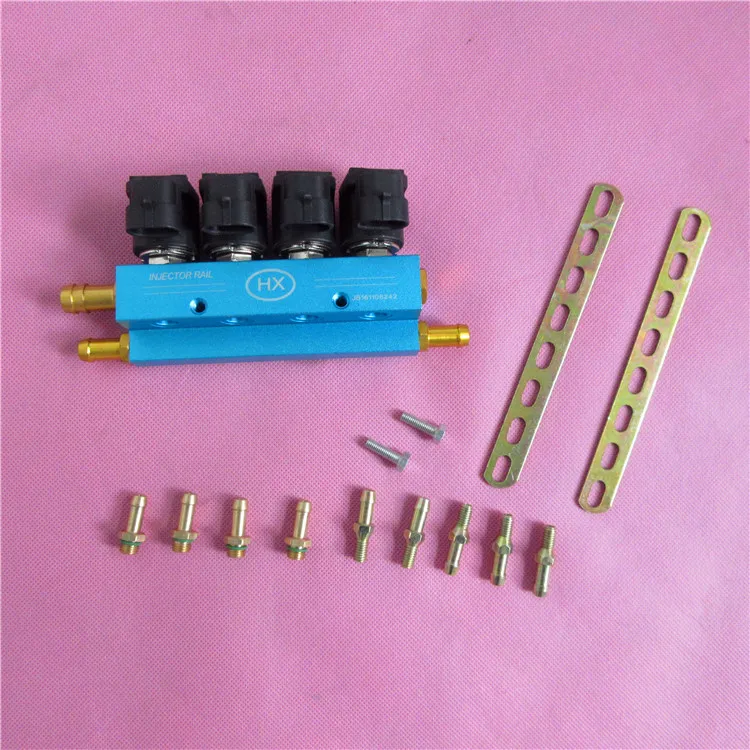 

3ohm 12DC 4 cylinder CNG LPG Injector Rail Super Silent high speed Common Injector Rail gas injector and accessories